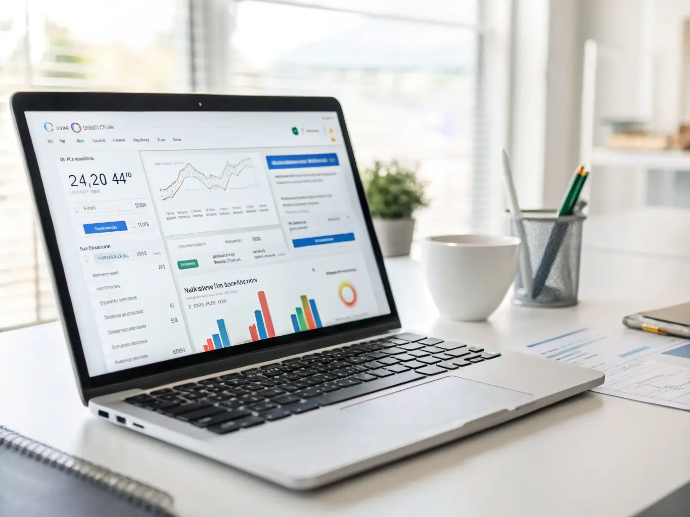 An image of a Google Ads dashboard with campaign performance metrics, illustrating the data-driven approach to PPC advertising.