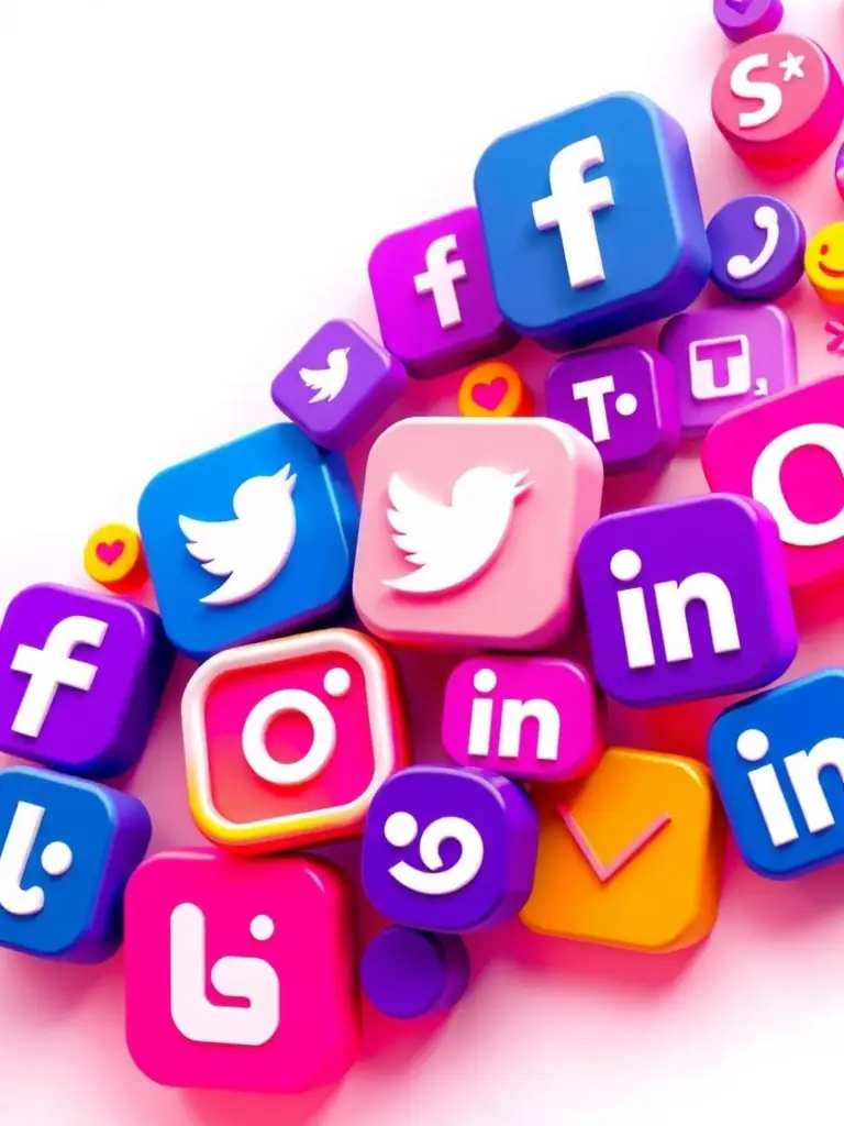 A vibrant image showcasing various social media platforms logos, representing Biz Care X's social media marketing expertise.